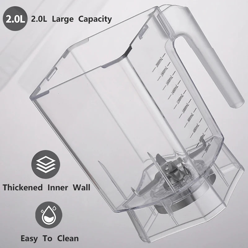 1800W Heavy Duty Commercial Grade Blender Mixer Juicer High Power Food Processor Ice Smoothie Bar Fruit Blender 26000RPM 110V