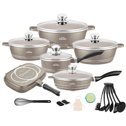 23PCS Household Kitchen Non-Stick Cooking Pot Set Die-Cast Soup Pot Cooking Pot Pots and Pans Cookware Sets  Cooking Pots Set