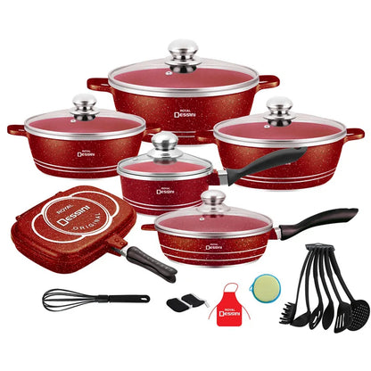 23PCS Household Kitchen Non-Stick Cooking Pot Set Die-Cast Soup Pot Cooking Pot Pots and Pans Cookware Sets  Cooking Pots Set