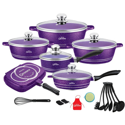 23PCS Household Kitchen Non-Stick Cooking Pot Set Die-Cast Soup Pot Cooking Pot Pots and Pans Cookware Sets  Cooking Pots Set