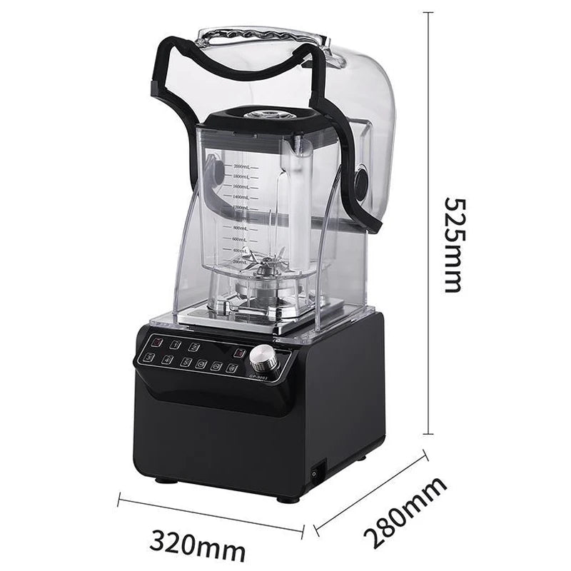 1800W Heavy Duty Commercial Grade Blender Mixer Juicer High Power Food Processor Ice Smoothie Bar Fruit Blender 26000RPM 110V