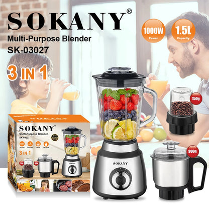 1000W 3 in 1 Juice Portable Blender Mixer Machine Electric Kitchen Juicer Food Processor Coffee Bean Cup 110V/220V Home 믹서기 레몬즙