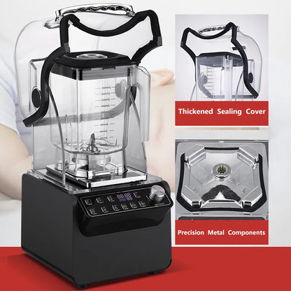 1800W Heavy Duty Commercial Grade Blender Mixer Juicer High Power Food Processor Ice Smoothie Bar Fruit Blender 26000RPM 110V