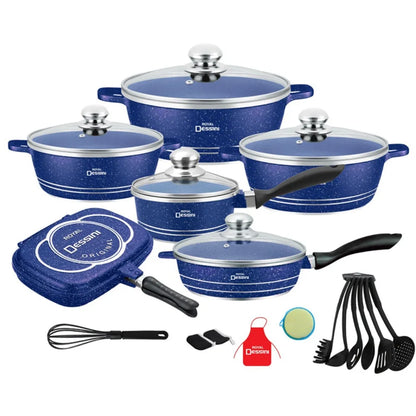 23PCS Household Kitchen Non-Stick Cooking Pot Set Die-Cast Soup Pot Cooking Pot Pots and Pans Cookware Sets  Cooking Pots Set